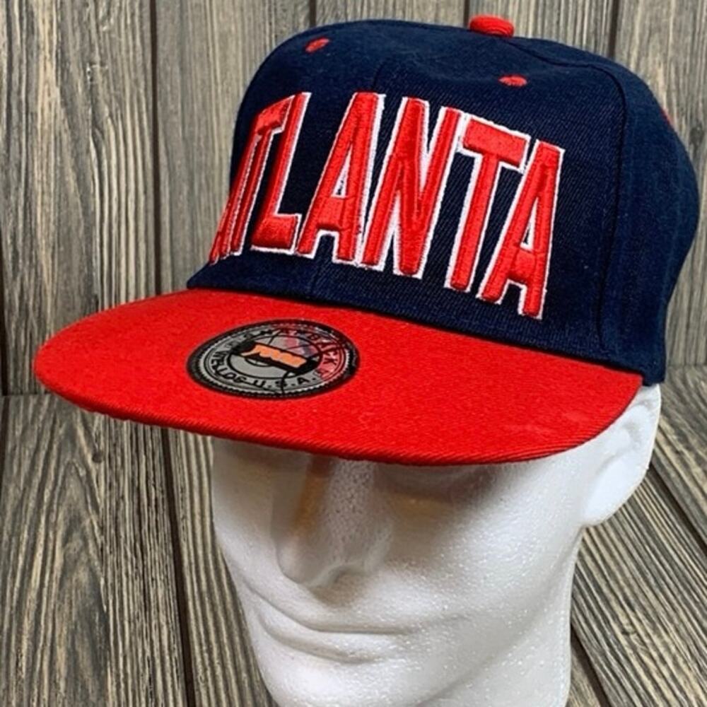 Atlanta Snapback Baseball Unisex Adult Hat Cap Blue‎ Red Sports Fan Apparel